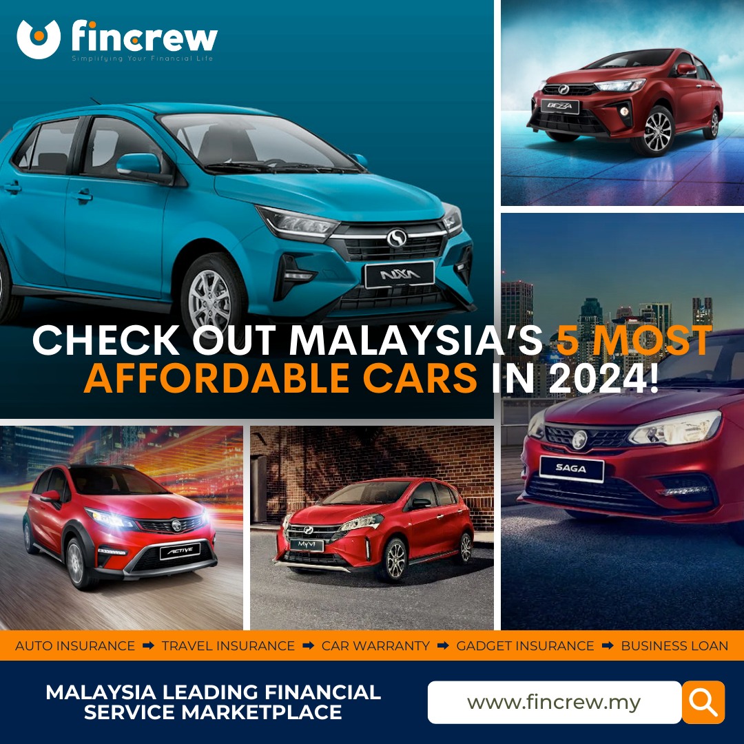 Gear up, Malaysians! If you're in the market for an affordable ride in 2024, we've got the scoop on the top 5 budget-friendly cars and their insurance prices to ensure you're covered. With homegrown brands like Proton and Perodua, owning a car has never been more accessible.

🚙 #1 Perodua Axia 1.0L E – RM22,000
Insurance: RM 1,251
Perfect for daily errands with its compact size and fuel efficiency. A budget-friendly champ that doesn't skimp on safety or comfort.

🚙 #2 Perodua Bezza 1.0 Standard G Manual – RM34,580
Insurance: RM 1,167
Roomier passenger space and essential tech make it ideal for family trips. Stay safe and connected without breaking the bank.

🚙 #3 Proton Saga 1.3L Standard MT – RM34,800
Insurance: RM 1,101
A nostalgic ride with modern features. The Saga blends affordability with reliability for a smooth driving experience.

🚙 #4 Proton Iriz 1.3L Standard CVT – RM42,800
Insurance: RM 1,360
Sporty and compact, the Iriz offers safety features like ESC and SRS airbags for a secure, stylish drive.

🚙 #5 Perodua Myvi 1.3L G (Without PSDA) – RM46,500
Insurance: RM 1,321
The beloved Myvi continues to impress with its balance of design, comfort, and safety features. A versatile choice for every Malaysian driver.

Before you hit the road, ensure you're protected! For the best car insurance deals, head to www.fincrew.my for a quick quote, compare options, and purchase the perfect plan for your new ride. Drive with confidence and peace of mind in 2024! 🚘🔒

#AffordableCarsMalaysia2024 #CarInsuranceMalaysia #Perodua #Proton #SmartChoices #FincrewInsurance